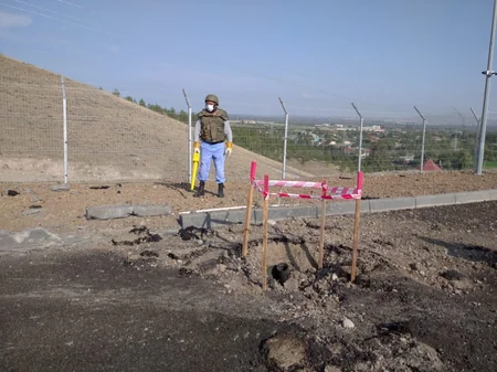 Təmas xəttində mərmi qalıqları aşkarlandı