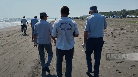 Xəzərin Nabran sahilində təmizlik aksiyası keçirilib