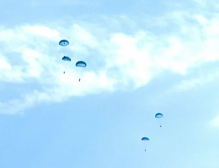 Air Force units conduct parachute training