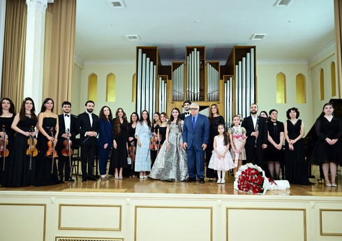 Leyla Əliyeva və Arzu Əliyeva Bakı Musiqi Akademiyasında tələbə və gənclərin konsertini izləyib
