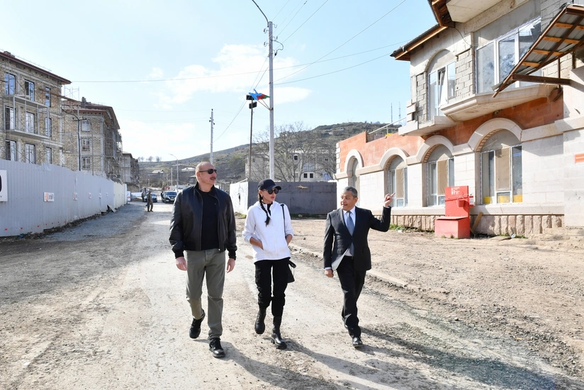 President of Azerbaijan Ilham Aliyev and First Lady Mehriban Aliyeva visit Shusha