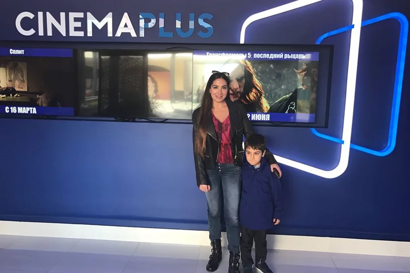 Daughter of Azerbaijani President with her son visits Cinema Plus