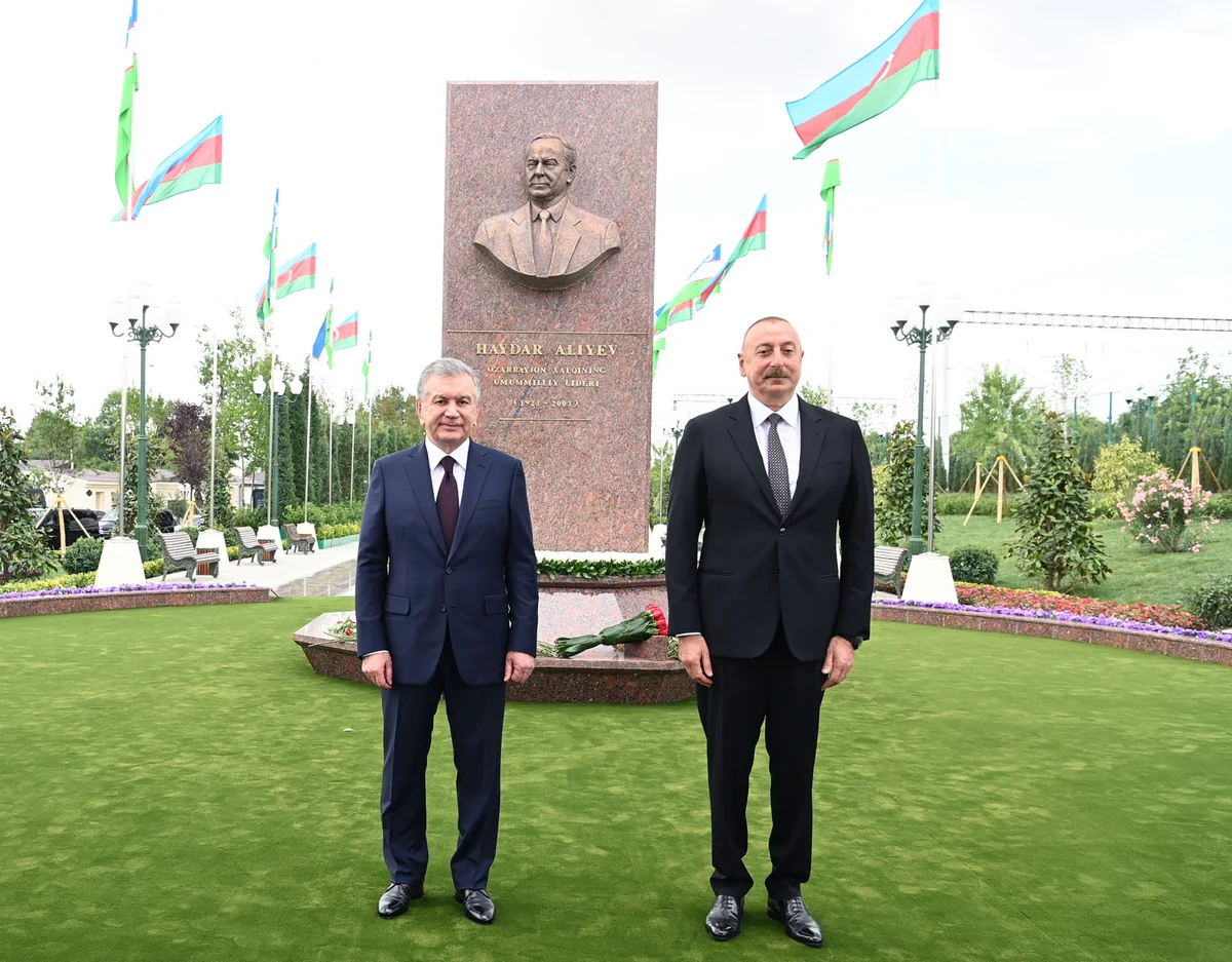 Ilham Aliyev, Shavkat Mirziyoyev attend opening of Heydar Aliyev Square in Tashkent