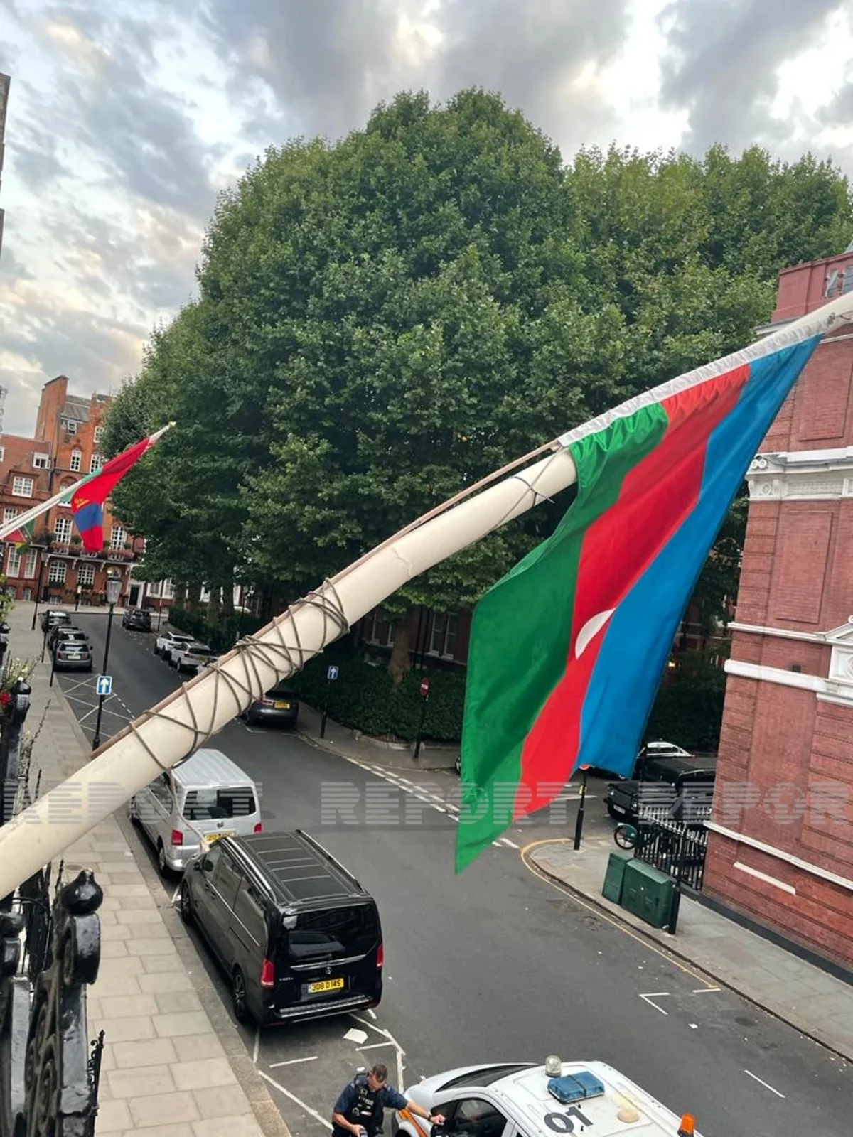 Azerbaijani flag flies again at embassy in London