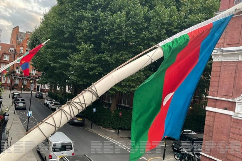 Azerbaijani flag flies again at embassy in London