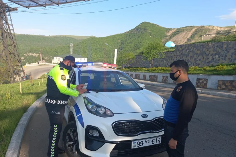 Daşkəsəndə təhlükəsizlik kəmərindən istifadə etməyənlər cərimələndi