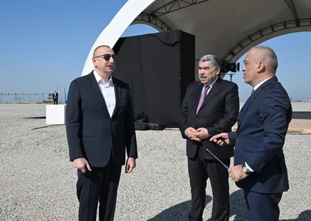 Prezident İlham Əliyev Şirvan suvarma kanalının təməlini qoyub, çıxış edib - YENİLƏNİB