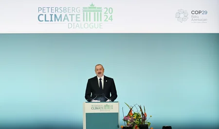 İlham Əliyev Berlində XV Petersberq İqlim Dialoqunun Yüksək Səviyyəli Seqmentində çıxış edib - YENİLƏNİB-5