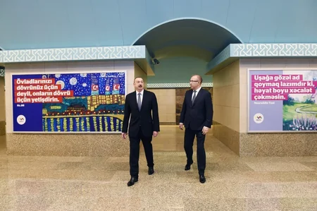 Metronun “Sahil” stansiyası istifadəyə verilib