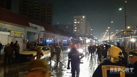 Fövqəladə hallar nazirinin müavini yanğının baş verdiyi əraziyə gəlib - FOTO