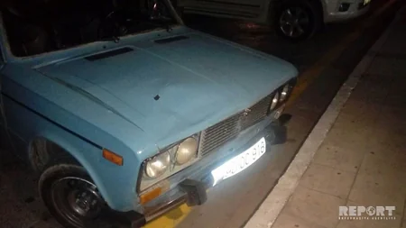 Bakıda avtomobil piyadanı vurub - FOTO