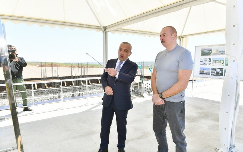 Füzuli şəhərinin içməli su təchizatı, kanalizasiya və yağış suları sistemləri kompleksinin təməli qoyulub