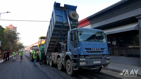 Bakının Nizami rayonunun Şirin Mirzəyev küçəsi təmir edilir