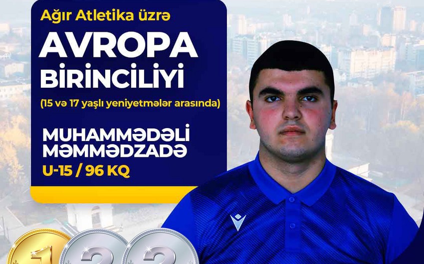 Азербайджанский тяжелоатлет завоевал три медали на чемпионате Европы