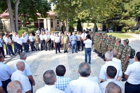Qarabağ müharibəsinin bir qrup veteranı Tərtərdə döyüş növbəsində dayanıblar