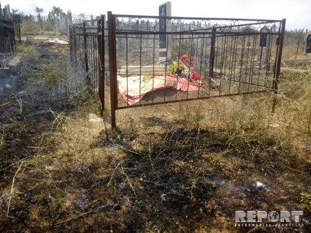 Fire occurred at Khaltan cemetery of Shabran region