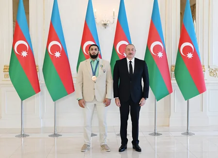 President Ilham Aliyev receives Azerbaijani athletes who won medals at Paris Summer Olympic Games and their coaches - UPDATED