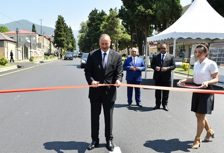 President Ilham Aliyev inaugurates Balakan-Saribulag-Gabagchol-Khalatala highway