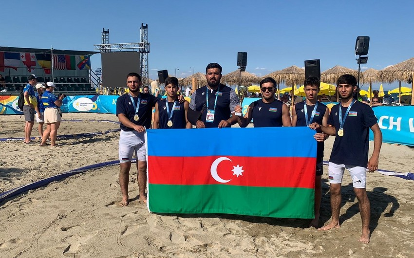 Azərbaycanın çimərlik güləşi üzrə komandası Avropa çempionu olub