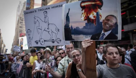 Thousands protest in New York against nuclear deal with Iran