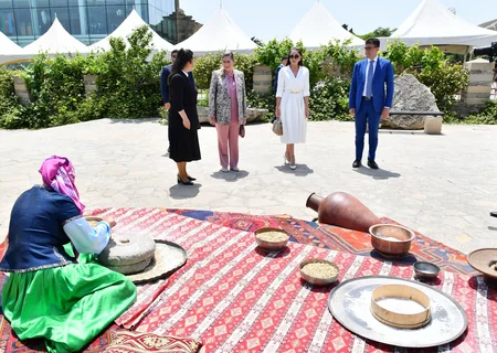 First Ladies of Azerbaijan, Israel visit Gala Archaeological-Ethnographic Museum Complex