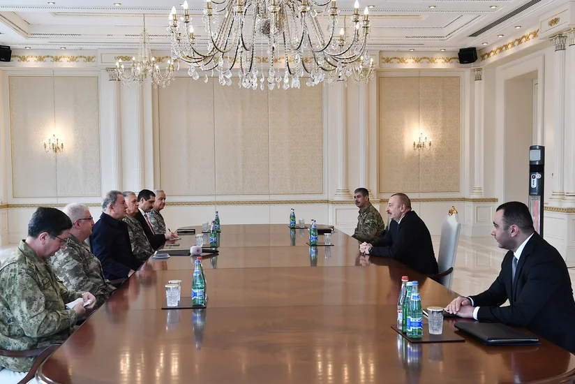 İlham Əliyev Türkiyənin milli müdafiə nazirini qəbul edib