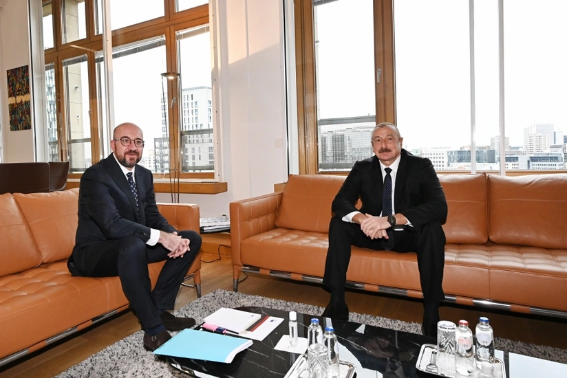 Brüsseldə Prezident İlham Əliyevin Şarl Mişel ilə təkbətək görüşü keçirilib