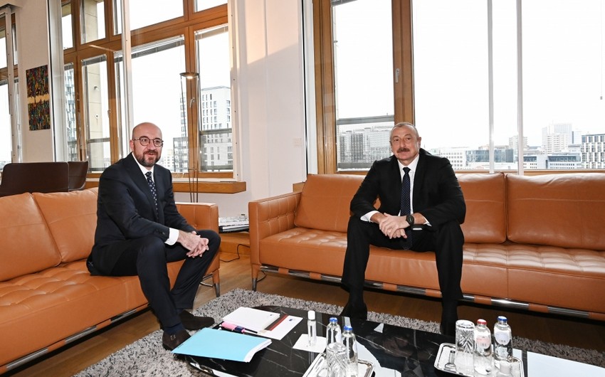 Brüsseldə Prezident İlham Əliyevin Şarl Mişel ilə təkbətək görüşü keçirilib