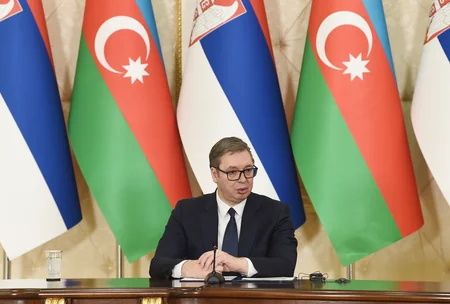 Azerbaijani and Serbian Presidents make press statements