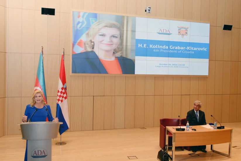Xorvatiya prezidenti “ADA” Universitetində tələbələr qarşısında mühazirə ilə çıxış edib