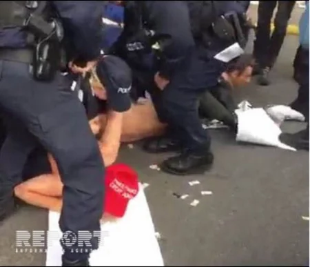 Fransada Milli Cəbhə liderinin əleyhinə etiraz aksiyası keçirilib - FOTO