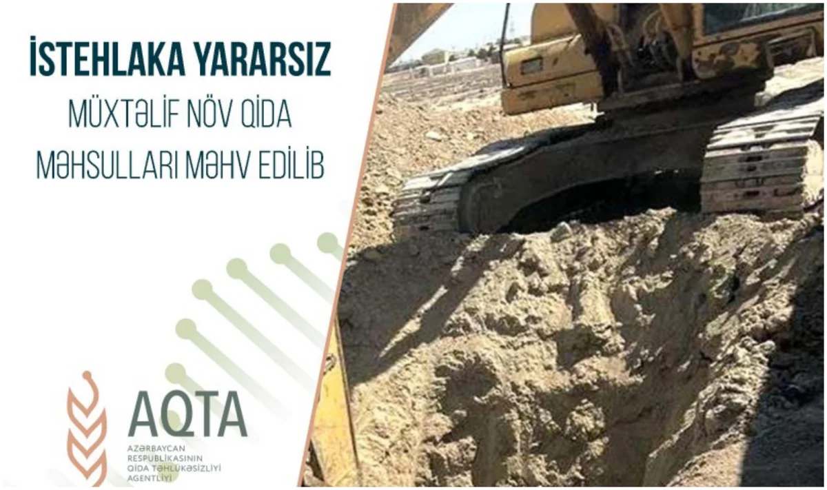 AQTA: İstehlaka yararsız  860 kq qida məhsulları məhv edilib