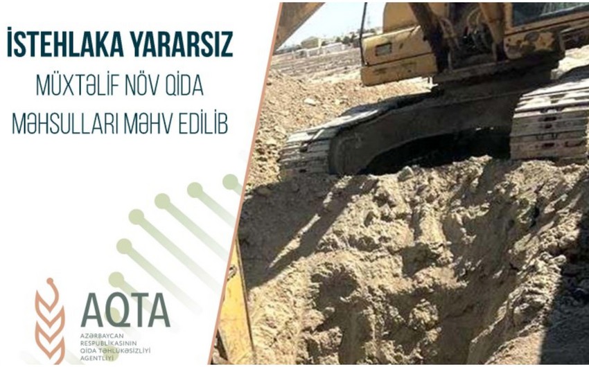 AQTA: İstehlaka yararsız  860 kq qida məhsulları məhv edilib
