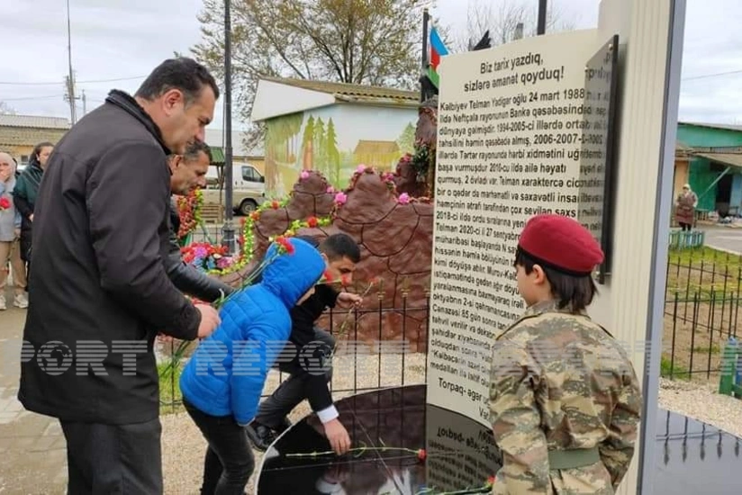 Neftçalada Vətən müharibəsi şəhidinin xatirə abidəsi açılıb