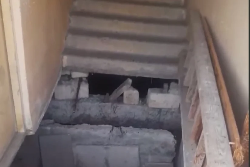 Xırdalanda pilləkənin çökdüyü yaşayış binasında təmir işləri aparılacaq