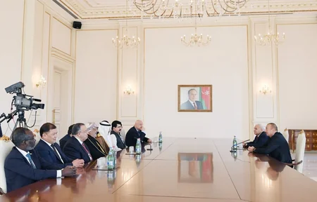Президент Ильхам Алиев принял руководителей парламентов ряда стран