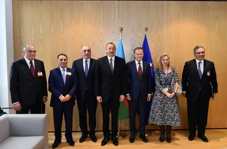 President Ilham Aliyev meet with the President of European Council Donald Tusk