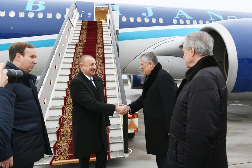 President Ilham Aliyev arrived in Russian Federation for visit