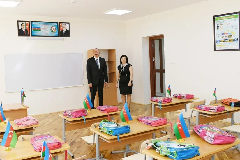 President Ilham Aliyev views conditions created at secondary school No 295 in Nardaran after major overhaul