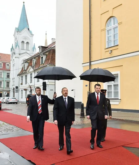 Official welcome ceremony was held for President Ilham Aliyev in Riga