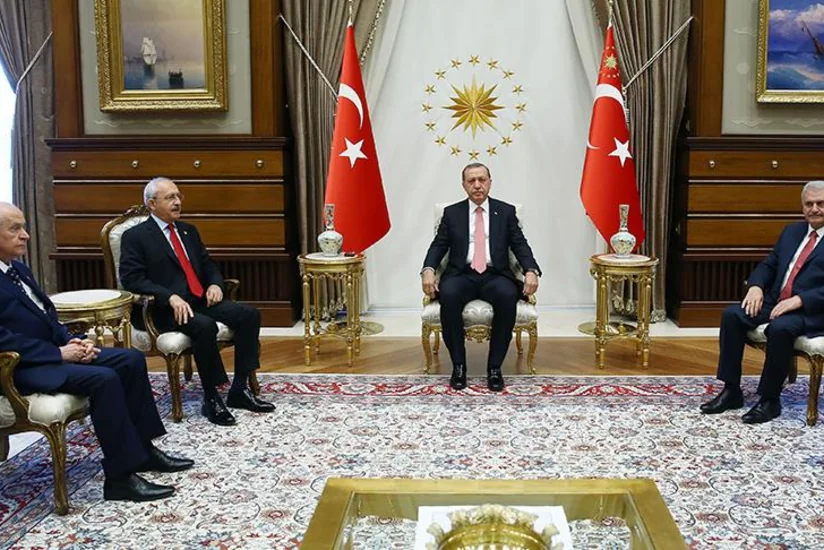 Turkish President Erdoğan holds meeting with political party leaders