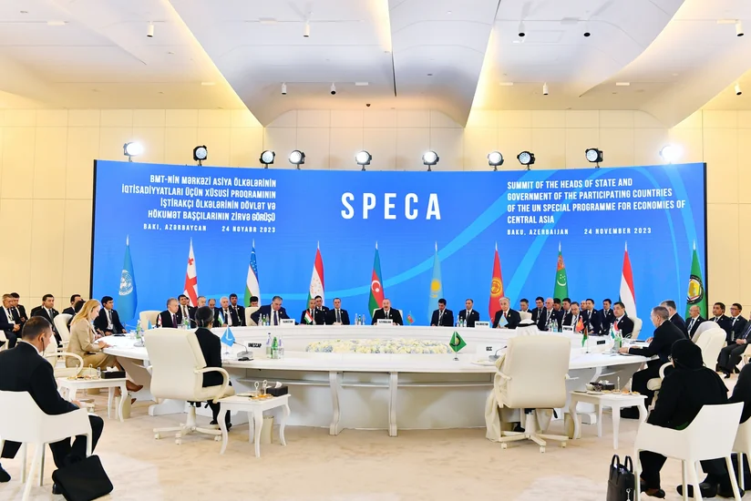 Azərbaycan Prezidenti Bakıda SPECA-nın Zirvə görüşündə çıxış edib - YENİLƏNİB - 5