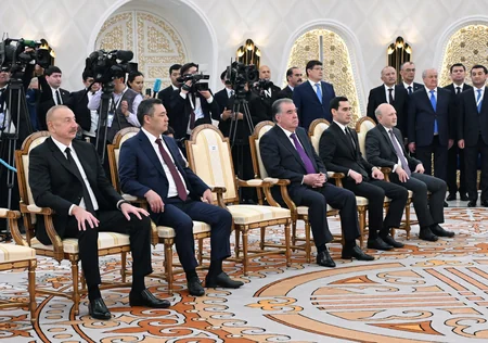 Ilham Aliyev attends Shavkat Mirziyoyev's award ceremony in Astana