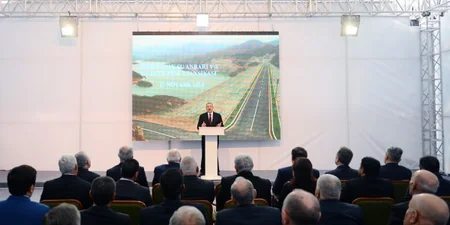 Azərbaycan Prezidenti Şəmkirçay su anbarının açılış mərasimində iştirak edib