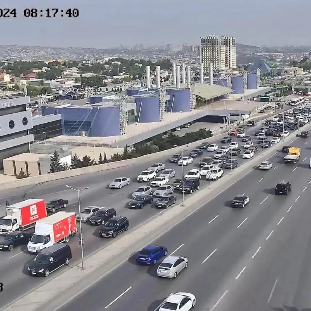 Bakının bir sıra yollarında tıxac müşahidə olunur