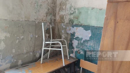 Şəkidə 75 il əvvəl tikilən məktəb qəzalı vəziyyətə düşüb