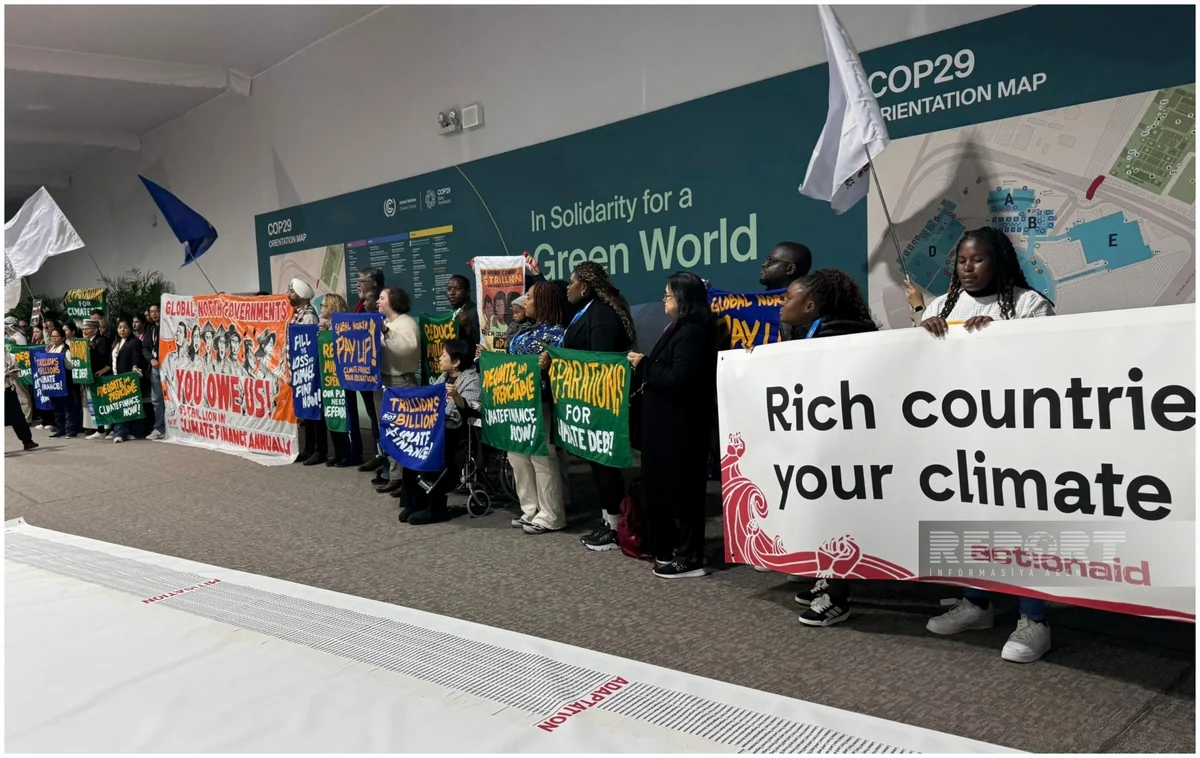 COP29-da inkişaf etmiş ölkələrə iqlim maliyyəsini artırmaqla bağlı aksiya keçirilib