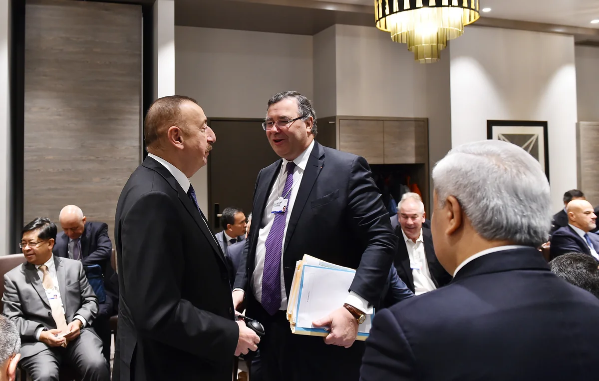 President Ilham Aliyev attends session Oil and Gas Industry Leaders Meeting in Davos