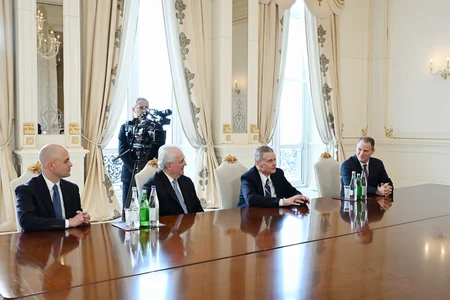 President Ilham Aliyev receives representatives of US Mormon Church and Stirling Foundation