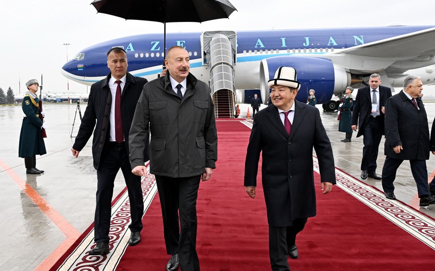 İlham Əliyev Qırğızıstanda səfərdədir
